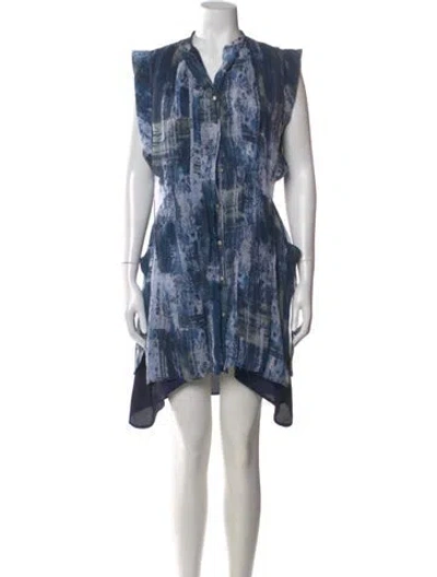 Pre-owned Stella Mccartney Printed Mini Dress In Blue