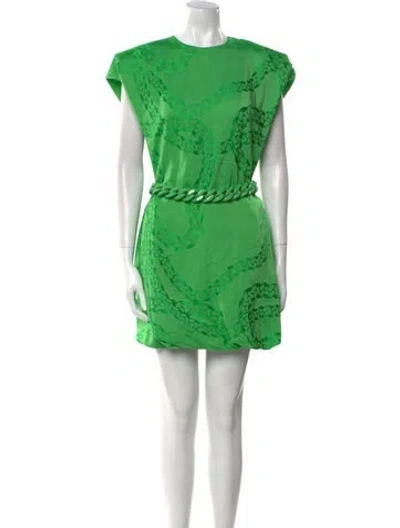 Pre-owned Stella Mccartney Printed Mini Dress In Green