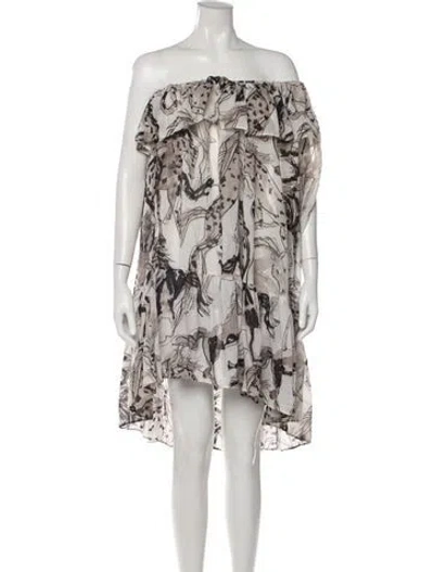 Pre-owned Stella Mccartney Printed Mini Dress In Neutral