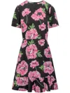 Stella Mccartney Poppy-print Short-sleeve Ruffle Mini Dress In Pink
