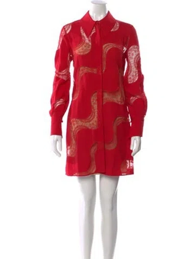 Pre-owned Stella Mccartney Printed Mini Dress In Red