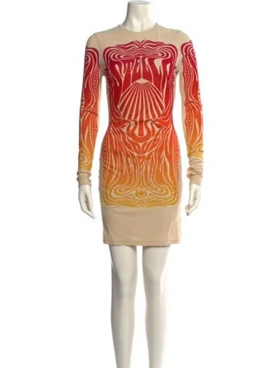 Pre-owned Stella Mccartney Printed Mini Dress W/ Tags In Neutral