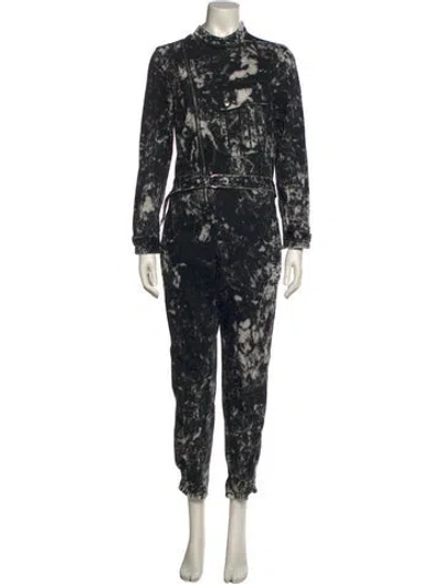 Pre-owned Stella Mccartney Printed Mock Neck Jumpsuit In Black