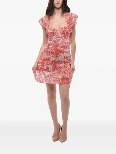 Stella Mccartney Printed Organza Mini Dress In Multi