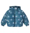 Stella Mccartney Printed Quilted Puffer Jacket In Blue
