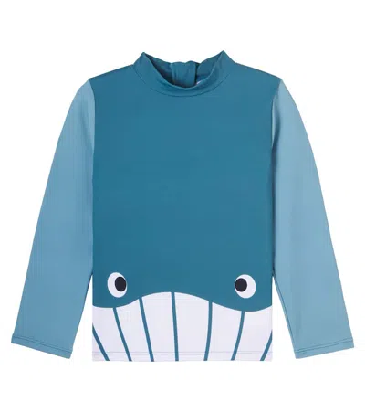 Stella Mccartney Kids' Printed Rashguard Top In Blue