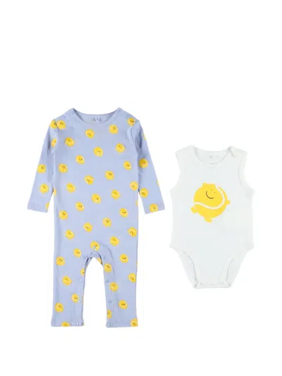 Stella Mccartney Babies' Printed Romper And Body Set In Blue