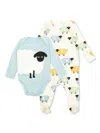Shop Stella Mccartney Printed Romper And Bodysuit Set In Neutrals