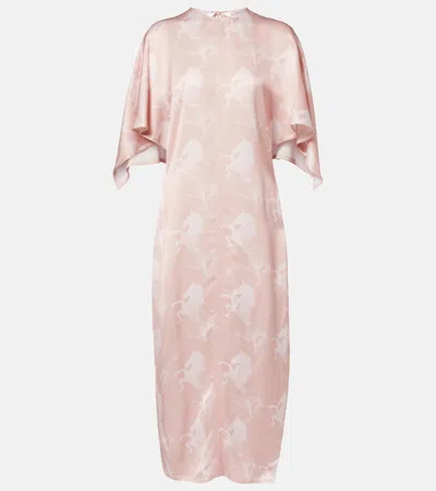 Stella Mccartney Printed Satin Midi Dress In Multi
