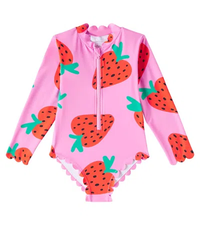 Stella Mccartney Kids' Bedruckter Badeanzug In Pink