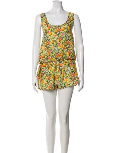 Pre-owned Stella Mccartney Printed Scoop Neck Romper In Neutral