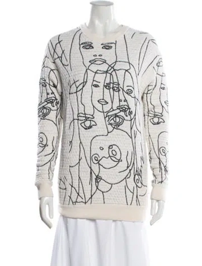 Pre-owned Stella Mccartney Printed Scoop Neck Sweater In Neutral