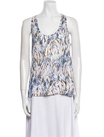 Pre-owned Stella Mccartney Printed Scoop Neck Top In Green