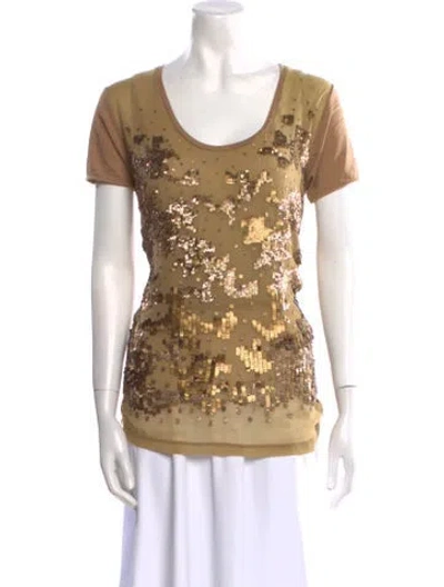 Pre-owned Stella Mccartney Printed Scoop Neck T-shirt In Neutral