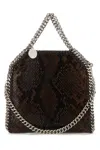 Stella Mccartney Printed Shaggy Deer Micro Falabella Handbag In Brown
