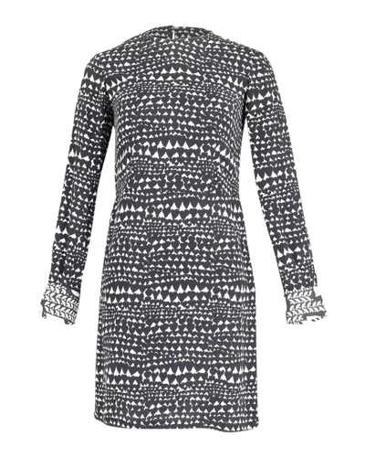 Stella Mccartney Printed Sheath Dress In Black And White Polyester