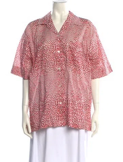 Pre-owned Stella Mccartney Printed Short Sleeve Blouse In Neutral