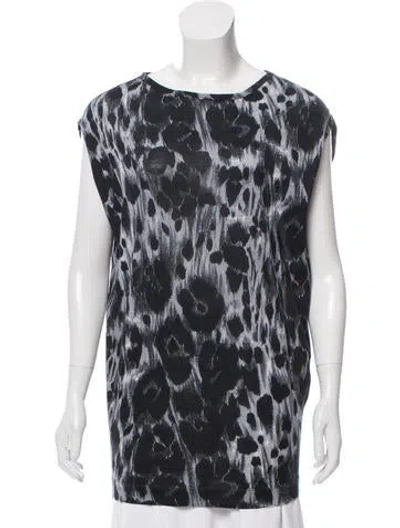 Pre-owned Stella Mccartney Printed Short Sleeve Top In Blue
