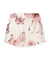 Stella Mccartney Silk Satin Animal Print Shorts In Pink