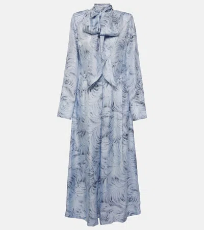 Stella Mccartney Bedrucktes Maxikleid Aus Seide In Blau