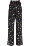 Stella Mccartney Printed Silk Pants In Black