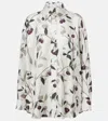 Stella Mccartney Printed Silk Twill Shirt In White