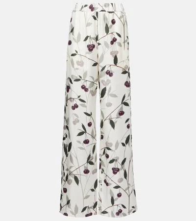 Stella Mccartney Printed Silk Twill Wide-leg Pants