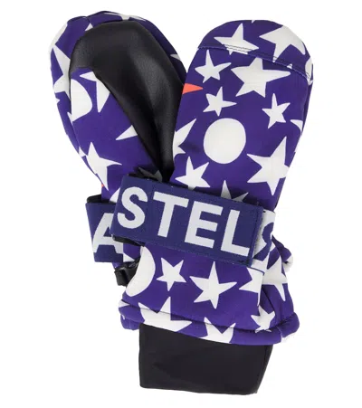 Stella Mccartney Kids' Printed Ski Gloves In Blue