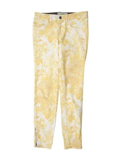 Pre-owned Stella Mccartney Printed Skinny Leg Pants In Yellow