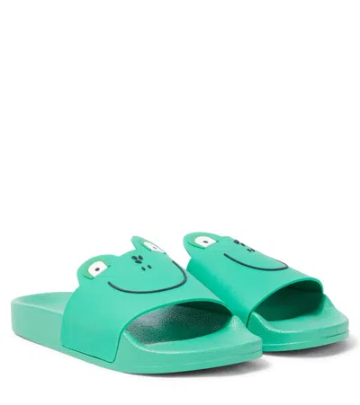 Stella Mccartney Kids' Printed Slides In Green