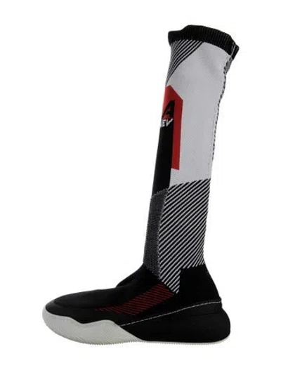 Pre-owned Stella Mccartney Printed Sock Sneakers In Black