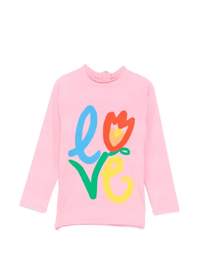Stella Mccartney Kids' Printed Sun-protection Top In Pink