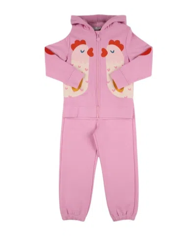 Stella Mccartney Kids' Printed Sweater Sweatpants Two-piece Set In Pink