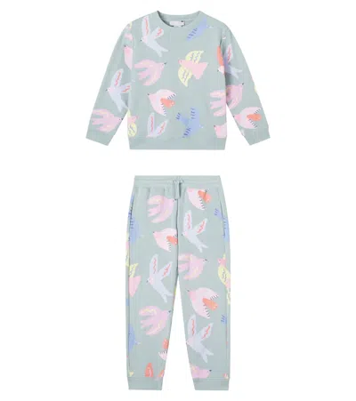 Stella Mccartney Kids' Printed Sweatshirt And Sweatpants Set In Blue