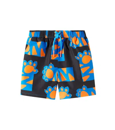 Stella Mccartney Kids' Printed Swim Trunks In Black/colourful
