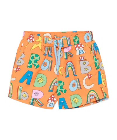 Stella Mccartney Printed Swimming Shorts In Orange