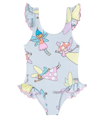 Stella Mccartney Kids' Printed Swimsuit In Blue