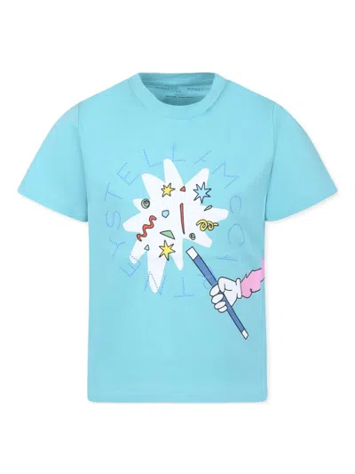 Stella Mccartney Kids' Printed T-shirt In Blue