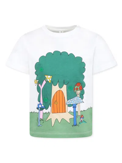 Stella Mccartney Kids' Printed T-shirt In White