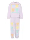 Stella Mccartney Printed Cotton Fleece Sweatshirt And Shorts Set In Purple