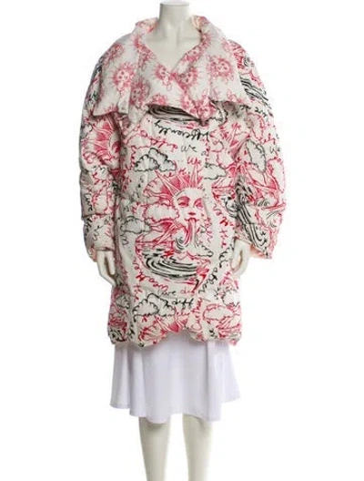 Pre-owned Stella Mccartney Printed Trench Coat In White