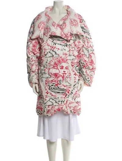 Pre-owned Stella Mccartney Printed Trench Coat In White