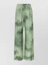 Stella Mccartney Printed Trousers With Elastic Waistband And Pockets In Green