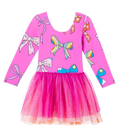 Stella Mccartney Kids' Printed Tulle Dress In Pink