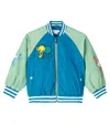 Stella Mccartney Printed Varsity Jacket In Blue