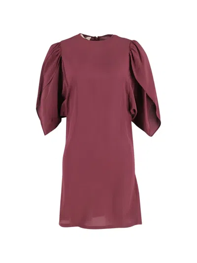 Pre-owned Stella Mccartney Puff-sleeve Shift Dress In Red