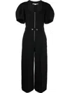 Stella Mccartney Puff-sleeve Zipped Wide-leg Jumpsuit In Black