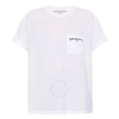 Stella Mccartney Pure White Cotton Stella Logo T-shirt
