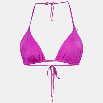 Pre-owned Stella Mccartney Purple Jersey Bikini Top M