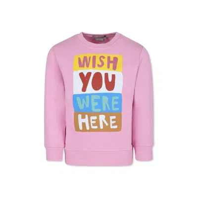 Stella Mccartney Kids' Text-print Sweatshirt In Pink